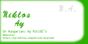 miklos ay business card